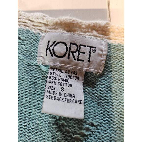 Vintage Koret Pastel Blue Cotton Crochet Floral Granny Sweater Vest S 3810 - Picture 6 of 10